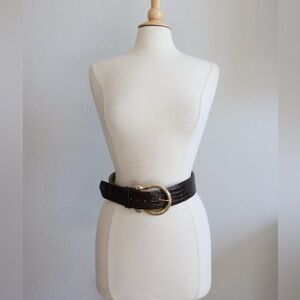 Jim Heilman | Vintage Elegant Brown Croc Embossed Oversized Belt - M